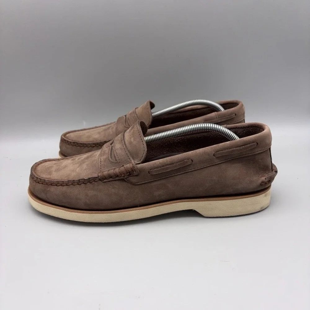 Sperry Penny Loafer Mens 8.5 Brown Leather Slip On Boat Shoe Casual Preppy